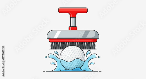 Golf Ball Cleaning Brush In Water Splash Action