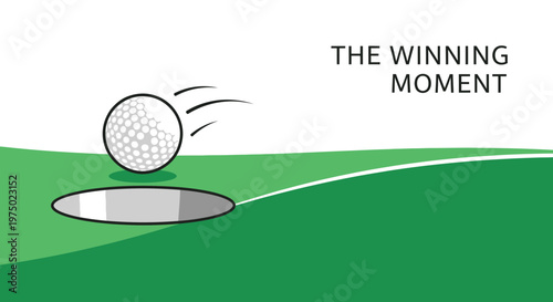 Golf Ball Drops Into Hole Capturing The Winning Moment