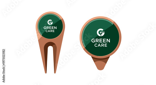 Golf Divot Repair Tool And Marker With Green Care Logo