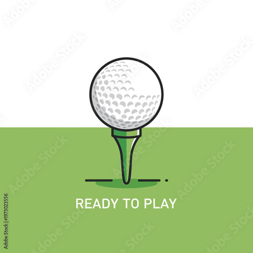 Golf Ball Ready For A Perfect Drive On The Green