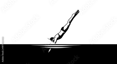 Graceful Diver Enters Water with Dynamic Splash and Style