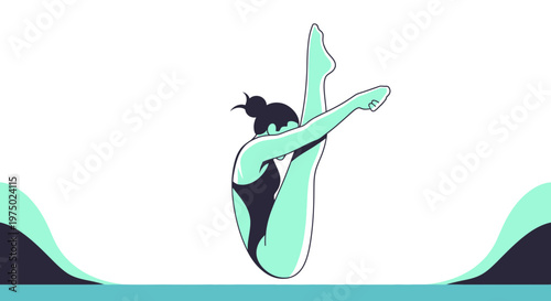 Graceful Diver Executing An Artistic Mid-Air Pose