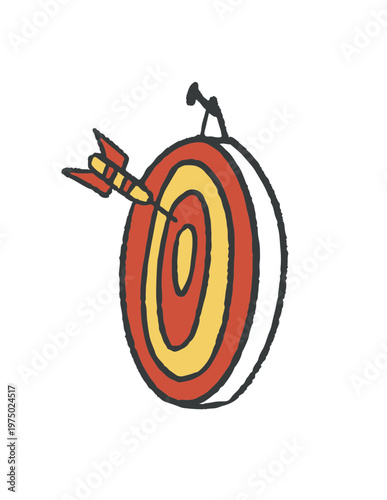 Cartoon image of a dart hitting a target