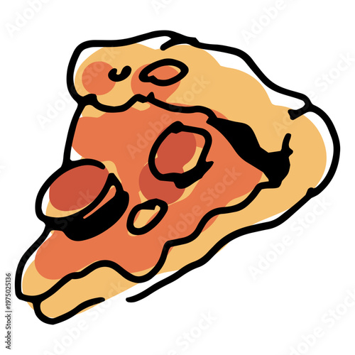 Trash elements slice of pizza