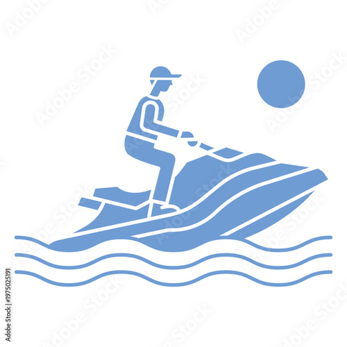 Man riding a jet ski at night