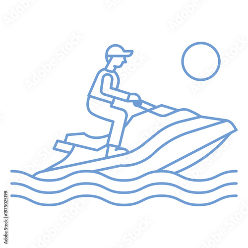 Man riding a jet ski on a dark background