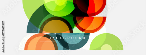 Abstract colorful overlapping circles create dynamic background. Modern design elements suggest creativity, innovation, visual appeal.