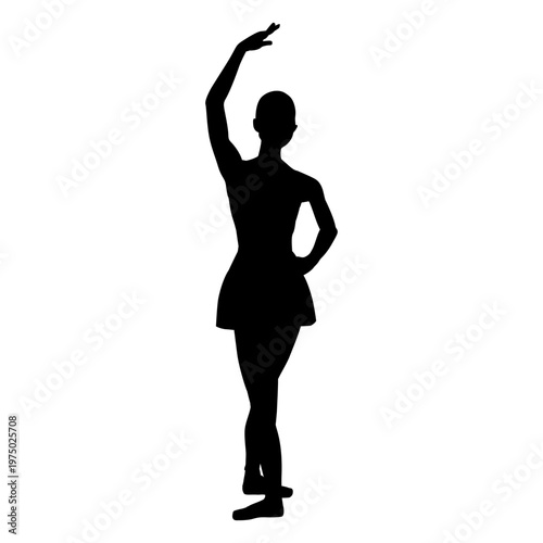 Woman silhouette ballet position