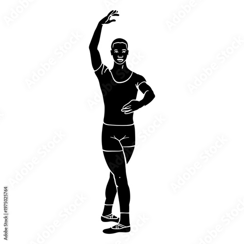 Man cut out ballet position