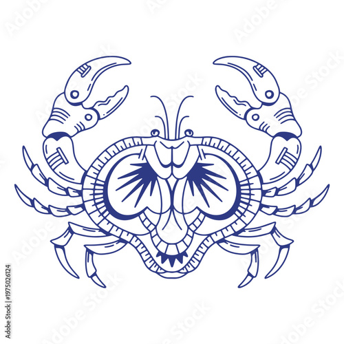 Blue crab with claws