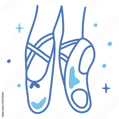 Pair of ballet shoes with sparkles