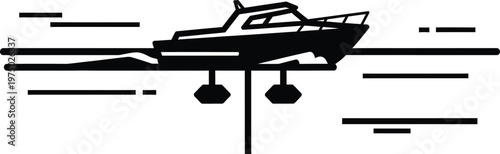 Modern Motorboat Hydrofoil Design, Speeding on Water