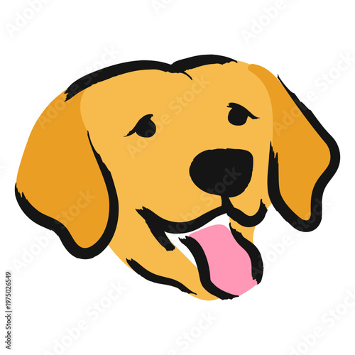 Yellow labrador dog tongue out