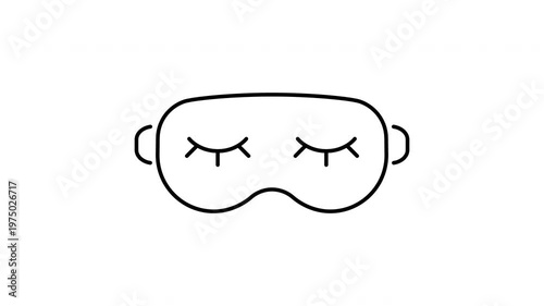 Sleep Mask With Closed Eyes Animated Icon With Alpha Channel. Restful Sleep, Relaxation, And Nighttime Comfort Motion Graphic. Sleep Aid And Travel Accessory. 4K Video On Transparent Background