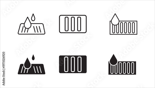 Set drainage icons. Drainage vector illustration on white background.
