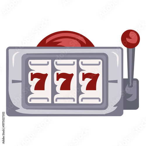 Slot machine with three sevens on it