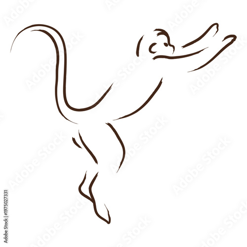 Photography Silhouette of a monkey jumping