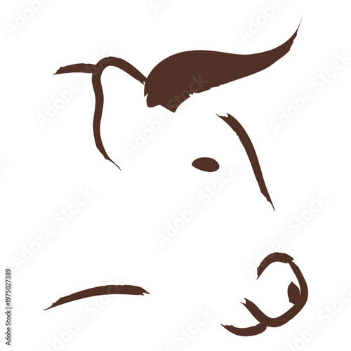 Brown ox head