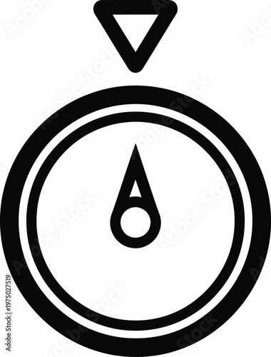 Retro Stopwatch Icon, Vintage Timer Symbol, Classic Time Measurement Graphic