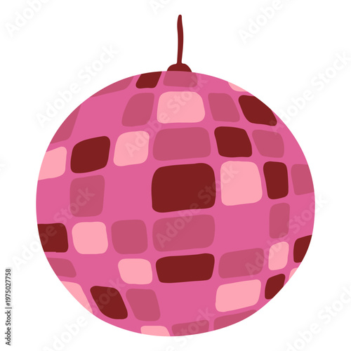 Pink disco ball flat