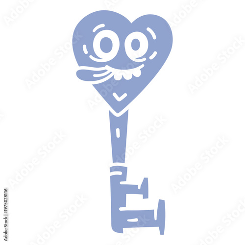 Cartoon key with a heart on it