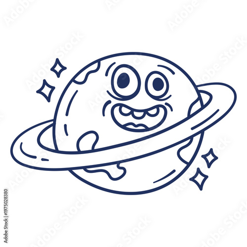 Cartoon saturn icon