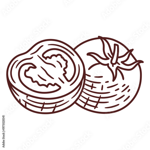 Tomato and a tomato slice