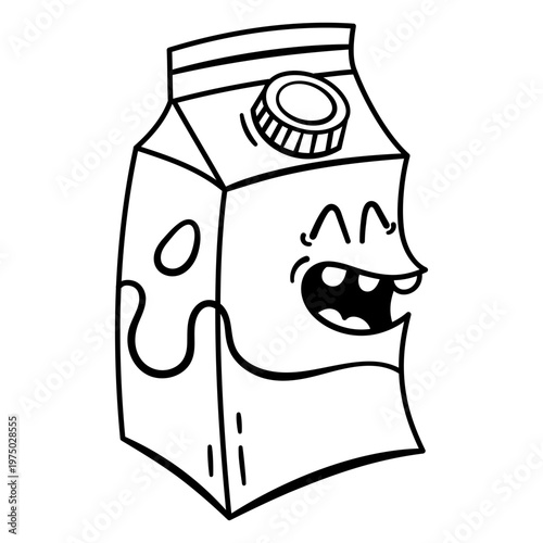 Playful cartoon milk carton illustration