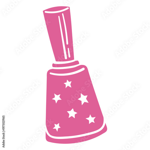 Pink nail polish bottle with stars on it