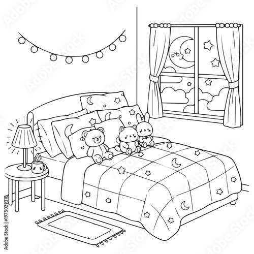 Cozy Nights Cute & Comfy Coloring pages