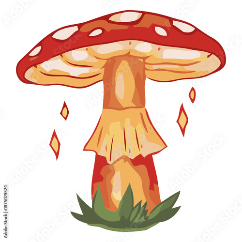Vibrant cartoon mushroom illustration