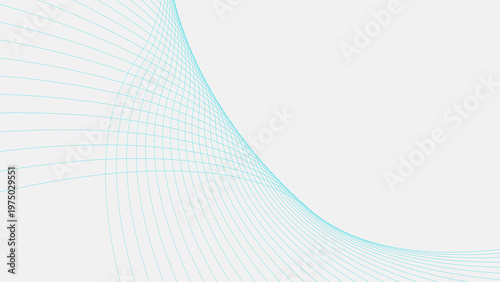 Blue color wavy curve line on white background 4k illustration.