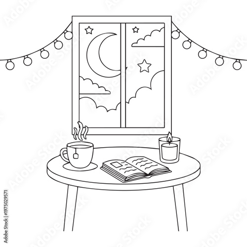 Cozy Nights Cute & Comfy Coloring pages