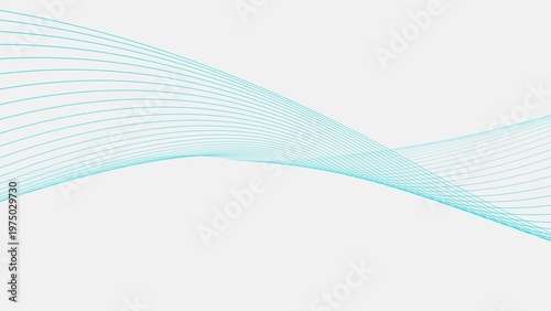 Abstract blue color wave curve lines on white background 4k illustration.