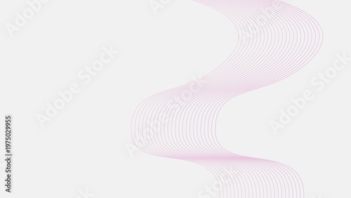 Blue color wavy curve line on white background 4k illustration.