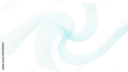 Abstract blue color wave curve lines on white background 4k illustration.