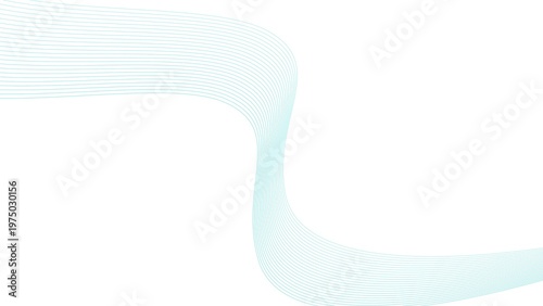 Abstract blue color wave curve lines on white background 4k illustration.
