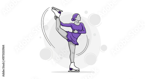 Graceful Figure Skater Executes A Stunning Vertical Pose On Ice