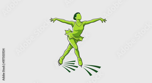 Graceful Figure Skater Performing Elegant Moves On Ice