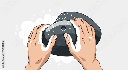 Hands Gripping Climbing Holds With Chalk Dust