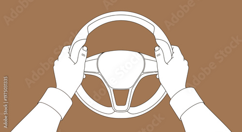 Hands Gripping Steering Wheel Vehicle Control Driving Guidance Journey Motion Steering Wheel