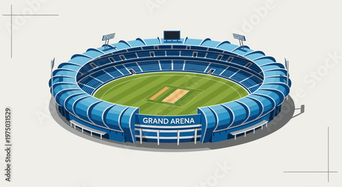 Grand Arena Stadium On A White Background For Sports