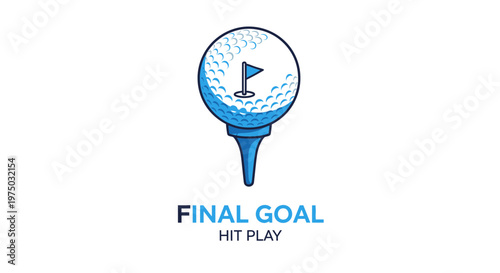 Iconic Golf Ball On Tee Symbolizing Achievement And Target