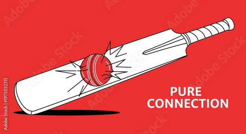 Impactful Cricket Bat And Ball Graphic With Sport Concept