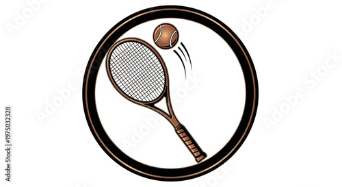 Iconic Tennis Racket and Ball Emblem