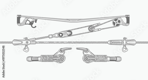 Industrial Rigging Components And Tools Detailed Illustration