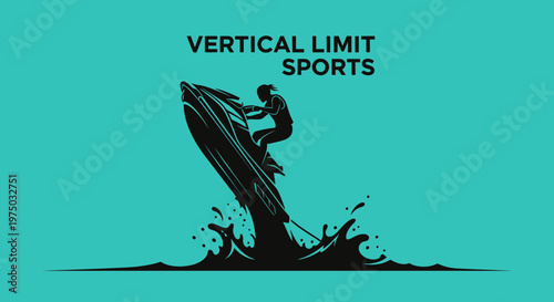 Jet Ski Action Dynamic Water Sport Silhouette Graphic Design