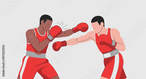 Intense Boxing Match Intense Combatants Grapple in Fierce Competition