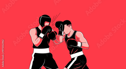 Intense Boxing Match With Dynamic Action And Energetic Fighters