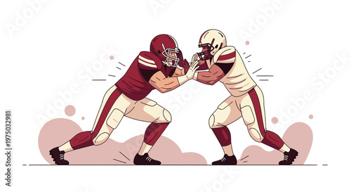 Intense Football Clash Confrontation Illustration Sport Action Dynamic Encounter